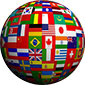 picture of globe and world flags