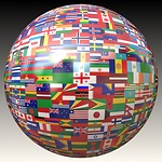 picture of globe made of flags of the world